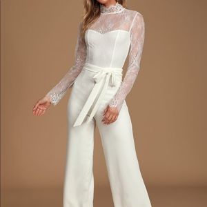 Loving Expression Lace Mock Long Sleeve Jumpsuit